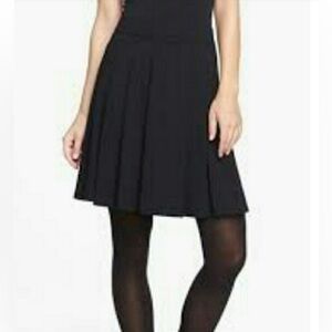 Eileen Fisher Black Pleated Pull-On Skirt Size XS Excellent Condition!